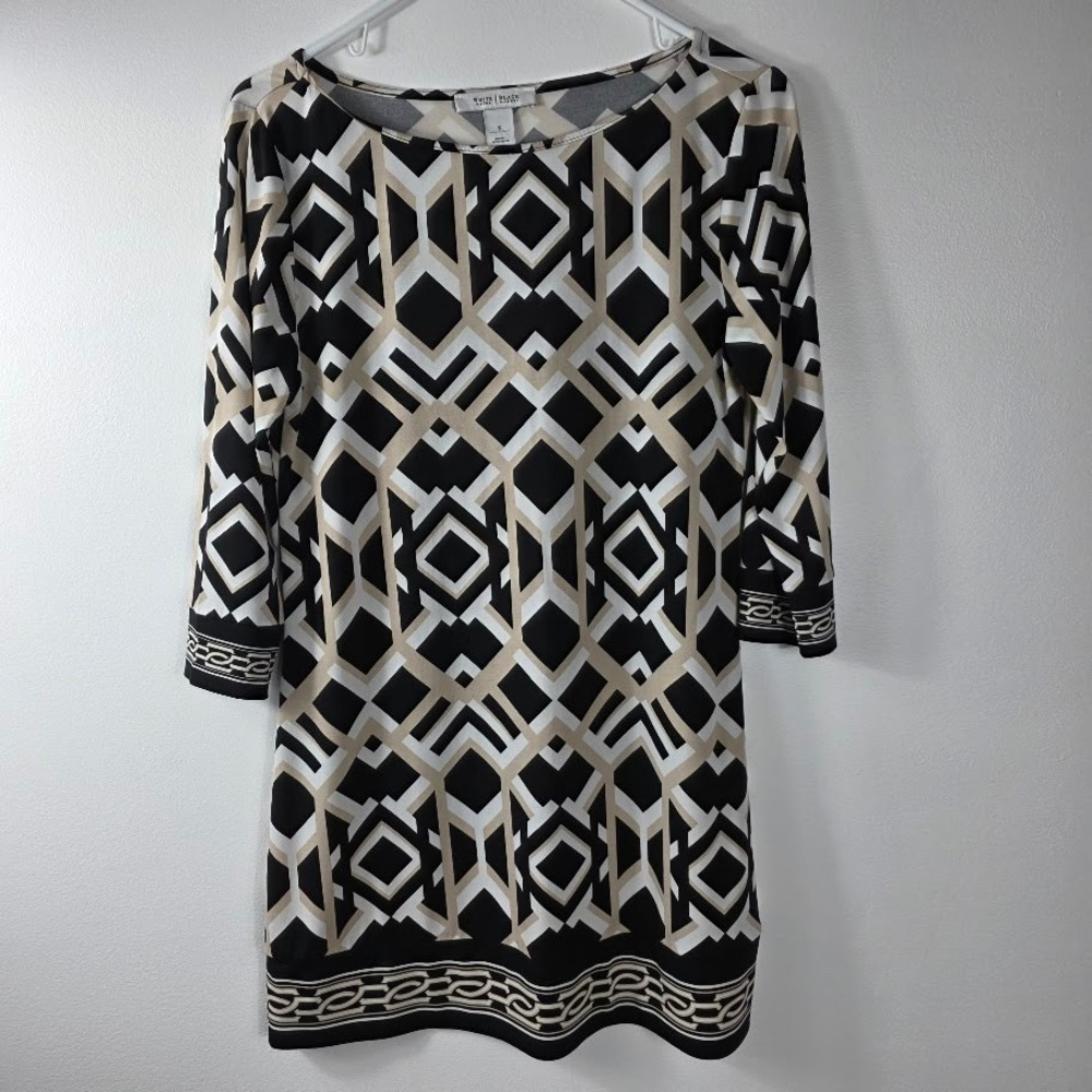 White House Black Market Geometric Print Shift Dress Women S Academic